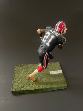 Black and Red Football Player Figurine Home Art